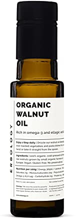 Huile de Noix 100% Bio 100 ml - Pressée à froid - Qualité Alimentaire Supérieure - Soutient la Santé Cognitive - Directement de la Ferme - Sans OGM - Sans Additifs ni Conservateurs le