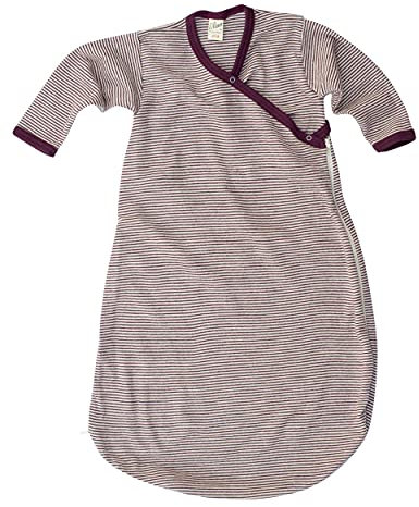 Lilano, Wickelsack Ringel, 70% Wolle (kbT), 30% Seide, 210 gr./m² (Beere/Natur, 74-80)