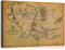 Herr der Ringe Landkarte, Wandkunst Mittelerde, Karte auf Leinwand, Wandkunst, Herr der Ringe, Karte, Poster, Karte der Mittelerde, Dekoration, Wandkunst für Zuhause, fertig zum Aufhängen (61x91 cm)