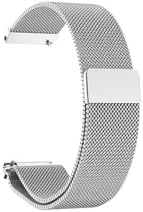 System-S Bracelet milanais en métal pour montre connectée Samsung Galaxy Watch 4 Gris 20 mm