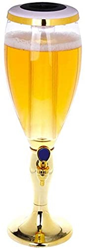 Getränkespender Bierzapfanlage Bierspender Bierturmspender Fassbierkegerator Perfekt for Partys Und Spieltage for Partys (Color : Gold, Size : 2L)