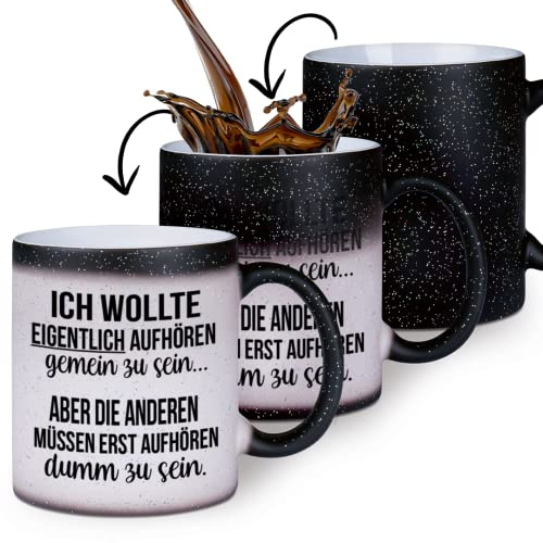 glitzertassen.de® | Ich wollte aufhören gemein zu sein | Farbwechseltasse mit Glitzer | Geschenkidee | Magic-Tasse