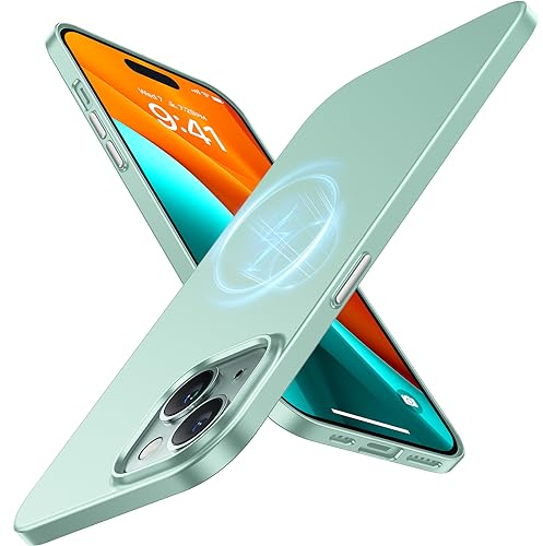 TORRAS Ultra-Thin Case for iPhone 15, Magnetic, Lightweight, Green
