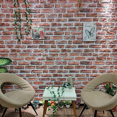 Homgoday Dark Brown 3D Brick Design Wall Panels 10pcs EPS Decorative Wall Panels for Indoor/Outdoor Bedroom Furniture