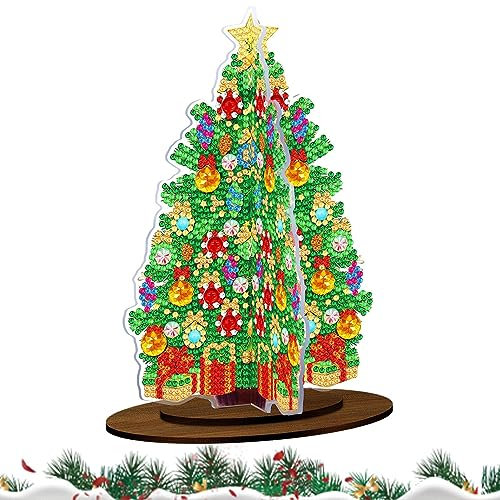 Kits de mosaïque de Noël pour adultes | Kit de peinture de Noël brillante aux couleurs vives | Kit de sapin de Noël 3D à faire soi-même pour adultes et débutants, peinture en cristal de Noël Zorq