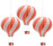 CEEYSEE 3 Stück Hängende Heißluftballon 30cm Bunt Papier Ballon Lampions mit Gondel Falten Papierlaterne für Hochzeit,Party Dekorationen (Rot/RQHOS)