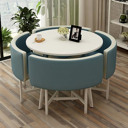Rundes Möbel-Set mit Tisch und Stühlen, für Zuhause, Wohnzimmer, Empfang, Konferenzraum, Büro, Empfangsraum, Club-Tisch für Wohnzimmer, Balkon, Café, Pausenraum, Büro, Khaki