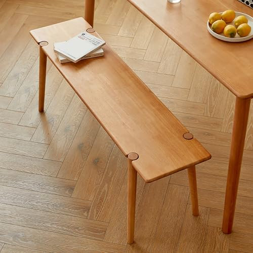 Truhenbank Holz, Sitzbank Esszimmer,Holzbank Massiv Ohne Lehne Küchenbank Essbank,Mit Armlosem Design, Massivholzbank Für Esszimmer Im Bauernhausstil Für Esszimmer,Flur,Sitzbank Ohne Lehne(55.5*11.8*1