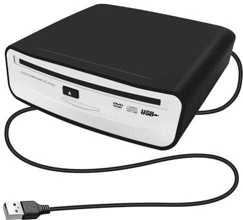 Corghd 1 unidad de radio de coche CD/DVD reproductor estéreo externo negro para reproductor de radio Android