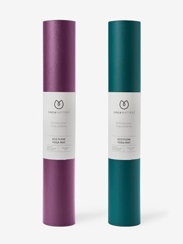 Yogamatters Eco Flow Yoga Mat 4mm | Natural Tree Rubber Eco Yoga Mat Made in Spain | Sustainable and Vegan | Non-Slip Exercise Mat for Yoga, Pilates, Gym (Purple)