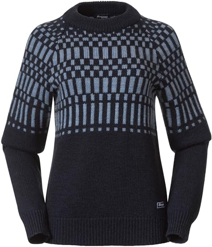 Bergans Damen Nordmarka Merino Pullover, Navy Blue-Husky Blue, L