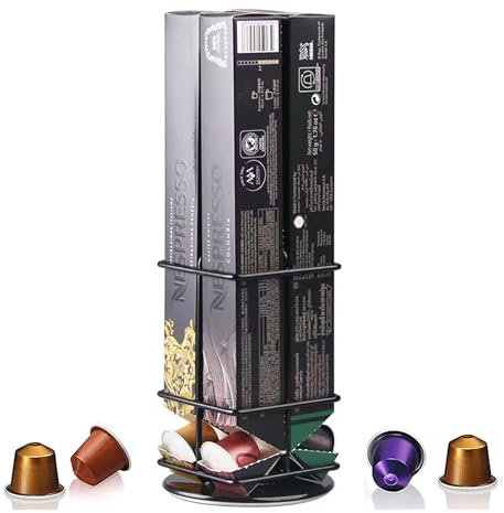 Xfanscafe Support de capsules de café pour capsules Nespresso OriginalLine - Support de rangement pour capsules Nespresso - Support de rangement pour capsules Nespresso - Rotation à 360° (40 capsules)