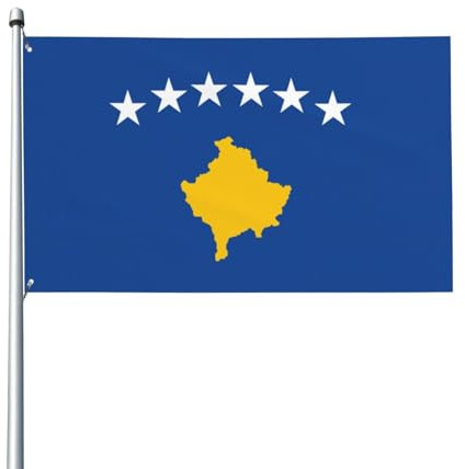 Bandiera del Kosovo, bandiera invernale per patio, decorazione esterna, decorazione da giardino, decorazione rustica