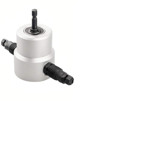 Double Head Blechschneider für Akkuschrauber, 360 Degree Adjustable Blechschneider, 1500-3000 U/min Doppelkopf Blechknabber, für Bohrmaschine Stanze, Schneidwerkzeug Doppelköpfig