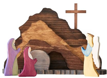 Gramigg Osterfeiertags Krippenszene Aus Holz Dekorationsfiguren Set Für Zu Hause Tischplatte Christlicher Frühling Sammelbare Ornamente Frühlings Tischdekoration