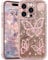 L-FADNUT Glitter Case for iPhone 15 Pro Max, Lovely Butterfly Pattern Bling Diamond Phone Case, Camera Protection Sparkly Slim Soft Silicone Back Cover for Women Girls for iPhone 15 Pro Max, Pink