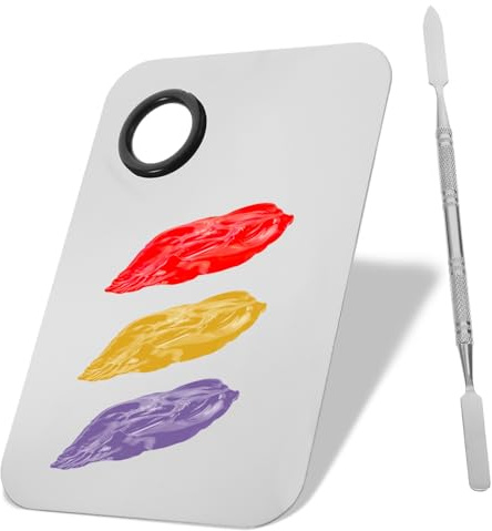 OSOLADY Makeup Mixing Palette and Set for Foundation and Cream, Metal Cosmetic Tray for Professional Beauty Salon Use, Sturdy Makeup Mixer and Mixing Plate Tools