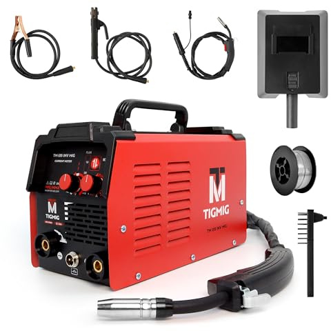 TIGMIG Saldatrice Inverter Filo Continuo FLUX NO GAS + MMA Elettrodo, Mod. TM135INVMIG, Per Filo Animato ⌀0,8/1,0mm, 120A, Inverter IGBT, Inclusa bobina 0,8mm da 0,45kg, GARANZIA e ASSISTENZA ITALIA