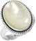 Jeweloporium 925 Silber Ringe für Frauen Größe 54(17.2) Weiß Echt Perlmutt mit Stein Jahrgang Silber Ringe Geburtstag Geschenk Solitär Schmuck