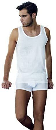 NOTTINGHAM Vogatore Uomo Spalla Larga Cotone Jersey - Art. VL6100 3 Pezzi (6, Bianco)