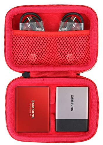 co2CREA 2-in-1 Hart Tasche für Samsung Portable SSD T5 /T3 250GB 500GB 1TB 2TB External Solid State Drive Case Etui Schutzhülle (Nur Tasche)