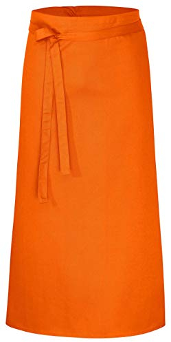 DESERMO 10er Set Premium Vorbinder 100cm x 100cm (L X B) - Hochwertige Profi-Schürze für Frau und Mann - Innovative Mischung aus Baumwolle und Polyester - 220g/m² (Orange)