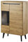 Vitrine NORDI Vitrinenschrank Standvitrine in Mit LED Beleuchtung (Artisan Eiche)