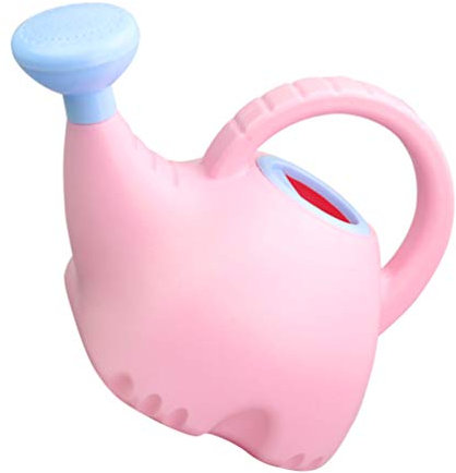 NUOBESTY Regadera para Niños Dibujos Animados en Forma de Elefante Maceta de Riego de Plástico Hervidor de Agua Botella de Rociador de Agua para Niños Pequeños (1. 5L Rosa + Azul )