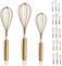 Kyraton Stainless Steel Whisk Set, 8, 10, 12 (3 Pieces), Titanium Plated Golden Whisk, Kitchen Use