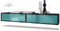 Vladon 2er-Set TV Board Lana 100, Made in Germany, Lowboards je 100 x 29 x 37 cm mit viel Stauraum, Korpus in Schwarz matt, Fronten in Petrol Hochglanz | Große Farbauswahl