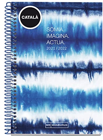 Miquelrius - Kalender September 2021 Juni 2022, Tag Seite, Größe 11,7 x 17,4 cm, Zweisprachig Katalanisch und Englisch, Tie Dye