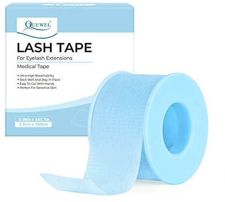 QUEWEL Lash Tape For Eyelash Extensions, Blue Eyelash Tape Sensitive Skin Stick Well For Extensions For Salon Use (Blue)