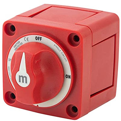 Coupe-Circuit Batterie de Voiture, MoreChioce 48V 300A Type de Bouton de Déconnexion de la Batterie à Circuit Unique On/Off Interrupteur d'Isolateur de Batterie Protégé par l'Alimentation