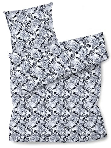 Amilian Bettwäsche Set Bettgarnitur 140x200 cm für Sommer und Winter mit Hotelverschluss 1x Bettbezug: 140 x 200 cm und 1x Kopfkissenbezug 80x80 cm