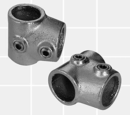 Galvanized Tube Fittings - (101 Short Tee-42mm OD Tube C42) Steel Connectors for Plumbing, & DIY Projects | Pipe Fittings for Residential & Industrial Use | 2PK