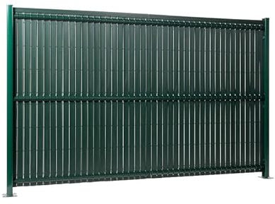 Gardenode Easy Clôture Kit Occultation Lattes PVC pour Panneau Rigide Maille 55 H 1m53 L 2m50 Vert