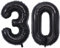 Vthoviwa 40 Zoll/18 Farbens Luftballon Zahlen 30 Schwarz, Luftballon 30. Geburtstag Foil Ballon, 0123456789,10-19,20-25,30,40,50,60,70,80,90, Folienballon 30 Party Dekoration Helium Unterstützen