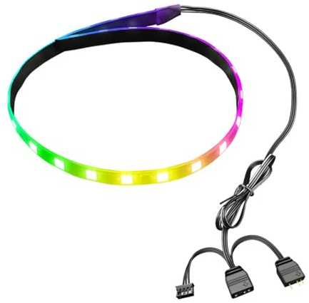 Sxhlseller Tira de Luces LED RGB para PC, Tira LED Magnética de 15,7 Pulgadas, 5V ARGB Aura Sync, Tira LED Personalizable para Carcasa de PC para Decoración de Chasis de Ordenador