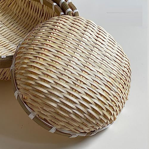Panier à Fruits en Bambou Tressé, Passoire Ronde en Bambou Tressé Panier Plateau de Fruits Collation Panier à Pain, panier à pain rond décoratif de fruit pour le stockage de cuisine (20cm)