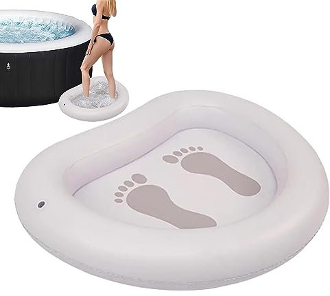 Samuliy Piscina hinchable para piscina, bañera de pies para escalera de entrada de piscina, lavamanos de pies de PVC portátil para spas, piscinas sobre el suelo, jacuzzis