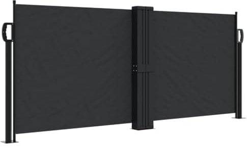 vidaXL Seitenmarkise, Wandmarkise Ausziehbar mit PU-Beschichtung, Windschutz für Balkon Terrasse Garten, Sichtschutz Markise, Schwarz Polyester