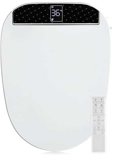 Combier CMA210S-BX Bidet Toilet Seat With Auto Open&Close, Turbo Wash, Wireless Remote, The heated Toilet Seat Have Adjustable Heated Seat, Warm Water, Air Dryer & Multiple Spray Modes(Elongated)