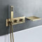 XJTNLB Robinet Baignoire Encastrable Doré Brossé Mitigeur Bain Douche Cascade Chaud et Froid Mural Mitigeur Cascade Mural Robinet de Baignoireen Laiton