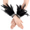 COMNICO Damen Gothic Feder Manschetten Armbänder Feder Handgelenk Manschetten Vintage Feder Manschette Cosplay Kostüm Accessoire für Karneval Party Cosplay