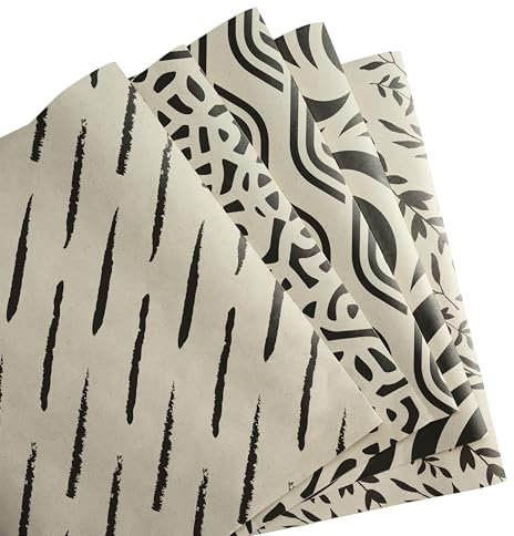 Geschenkpapier aus Graspapier – 5 Rollen im Set – Geschenkpapier Gras, Natur – ökologisch und nachhaltig – für Geschenke zu Geburtstag, Weihnachten, Ostern, Hochzeit – Rolle: 47 cm breit, 3 m lang