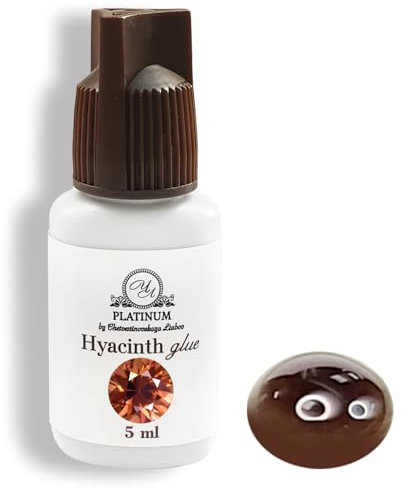 Adhesivo para extensiones de pestañas HYACINTH, profesional, muy fuerte, larga duración, velocidad 0,5-1 segundo, baja generación de vapor, color marrón - 5 ml