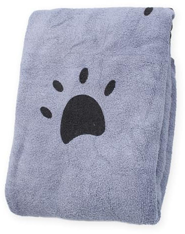 GZDAOXIA 1 Pezzi 70x140cm Asciugamano per Cani in Microfibra,Asciugamano Cane Morbido,Super Assorbente,con Stampato,per la Pulizia Cani e Gatti(Grigio)