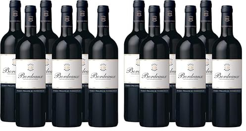 Bordeaux AOC Rouge, Trockener Rotwein aus Frankreich, 6 x 750ml (Packung mit 2)