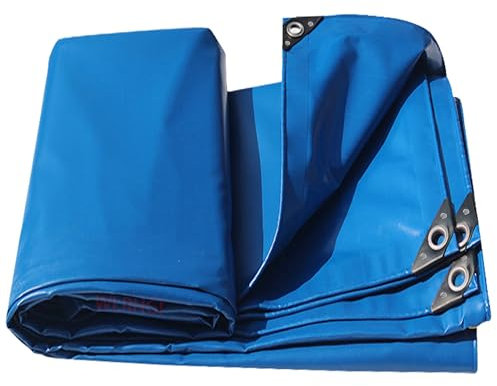 WLRHGl Tarpaulin Waterproof Heavy Duty Waterproof Sheet, 1.5 x 42 m with Eyelets, Outdoor Furniture Cover,Caravan Cover Sheet,Camping Tarp,Ground Sheets for Paddling Pool Cover WLR010, Blue