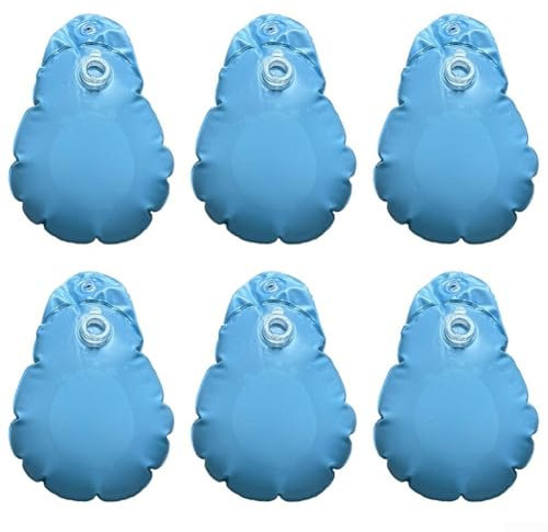 Système de poids d'eau en PVC - Lot de 6 sacs à crochets pour garantir que vos couvertures de piscine hors sol restent solidement fixées (bleu peu profond)